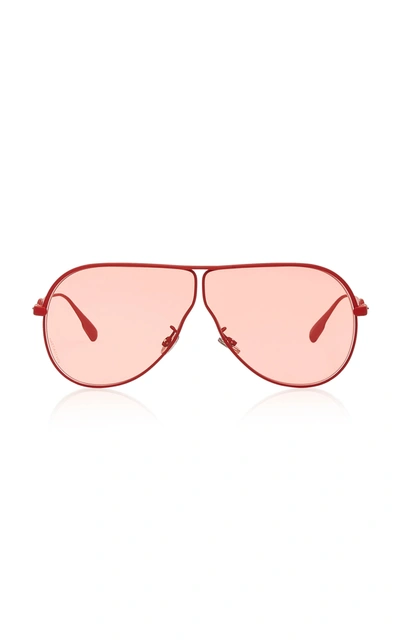 Shop Dior Women's  Camp Aviator-style Metal Sunglasses In Red,green