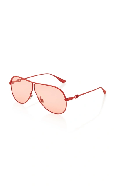 Shop Dior Women's  Camp Aviator-style Metal Sunglasses In Red,green