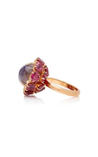 Shop Karma El Khalil Women's Iolite; Rhodolite And Cabochon Ring In Purple
