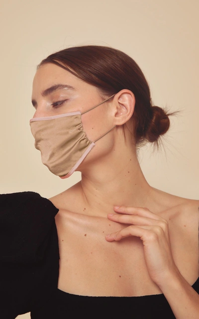 Shop Johanna Ortiz Women's Exclusive Kate Is Wearing Satin-lined Silk Charmeuse Face Mask In Brown,neutral