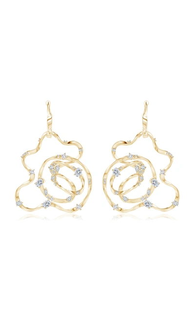 Shop Natori Women's Sakura 14k Gold Diamond Hoop Earrings