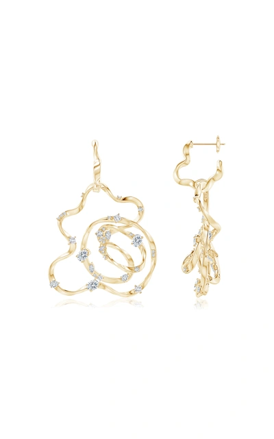 Shop Natori Women's Sakura 14k Gold Diamond Hoop Earrings