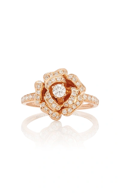 Shop Anita Ko 18k Rose Gold And Diamond Ring In Pink