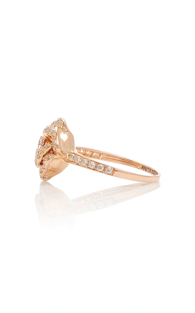 Shop Anita Ko 18k Rose Gold And Diamond Ring In Pink