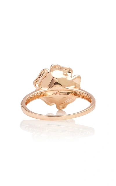 Shop Anita Ko 18k Rose Gold And Diamond Ring In Pink