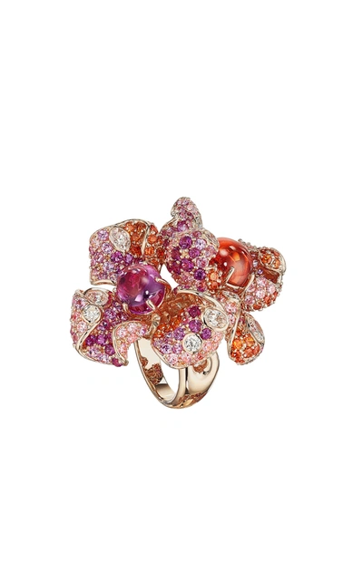 Shop Anabela Chan Women's Sunset Blossom 18k Rose Gold Multi-stone Ring In Pink