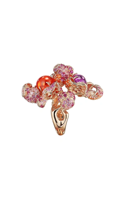 Shop Anabela Chan Women's Sunset Blossom 18k Rose Gold Multi-stone Ring In Pink