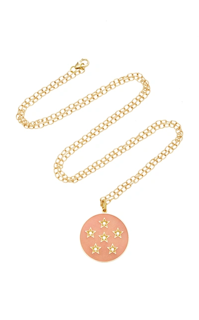 Shop Andrea Fohrman Full Moon Enamel Phase Necklace In Pink