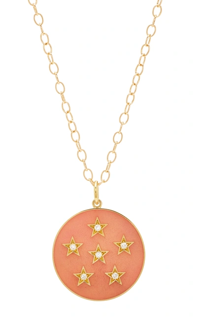 Shop Andrea Fohrman Full Moon Enamel Phase Necklace In Pink