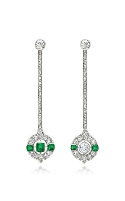 Shop Mindi Mond Women's Emerald Diamond Mismatch Earrings In Green