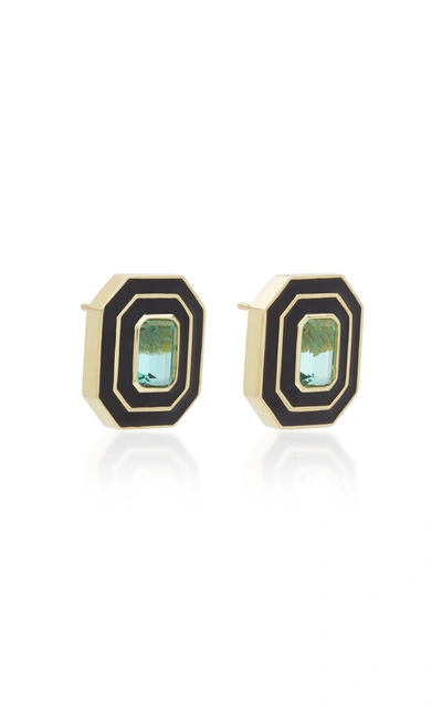 Shop Andrew Glassford Women's Museum Series Green Tourmaline 18k Yellow Gold Earrings