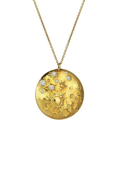 Shop Evren Kayar Women's Celestial Moon 18k Yellow Gold Diamond Necklace