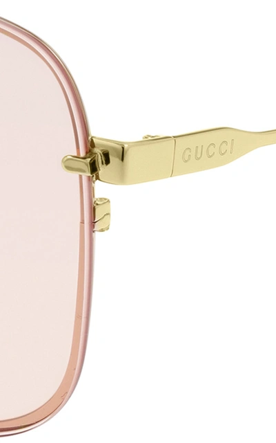 Shop Gucci Women's Oversized Aviator-style Nylon Sunglasses In Pink