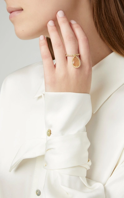 Shop Nina Runsdorf Women's 18k Gold Citrine And Diamond Flip Ring In Yellow