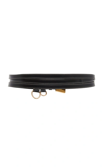 Shop Jacquemus Women's La Moisson Wrap-around Leather Belt In Black