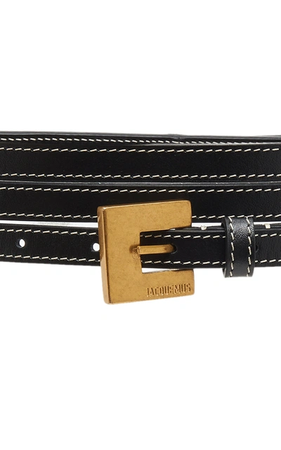 Shop Jacquemus Women's La Moisson Wrap-around Leather Belt In Black