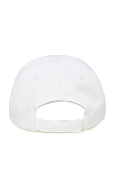 Shop Balenciaga Women's Embroidered Multilingual Baseball Cap In White