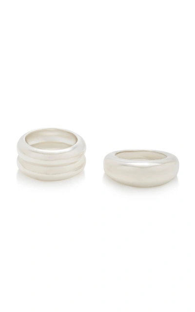 Shop Agmes Women's Set-of-two Sterling Silver Rings