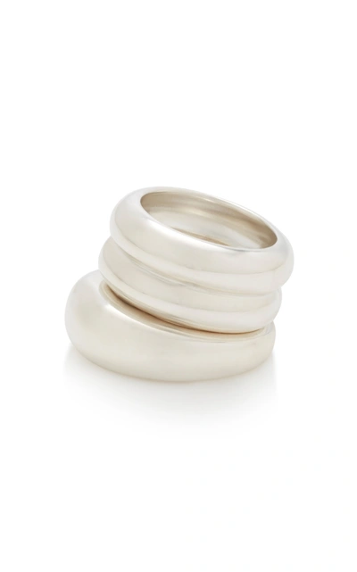 Shop Agmes Women's Set-of-two Sterling Silver Rings