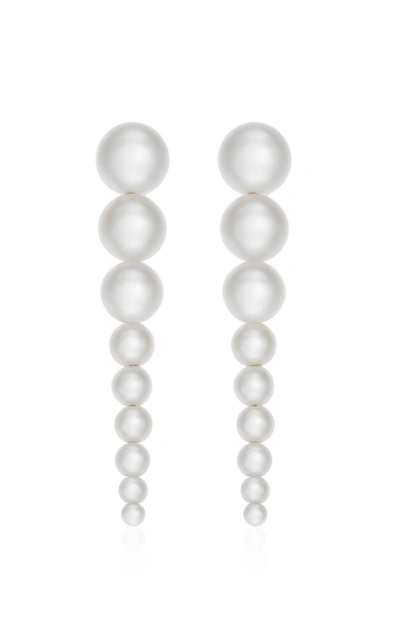 Shop Sophie Bille Brahe Sienna 14k Gold And Pearl Earrings In White