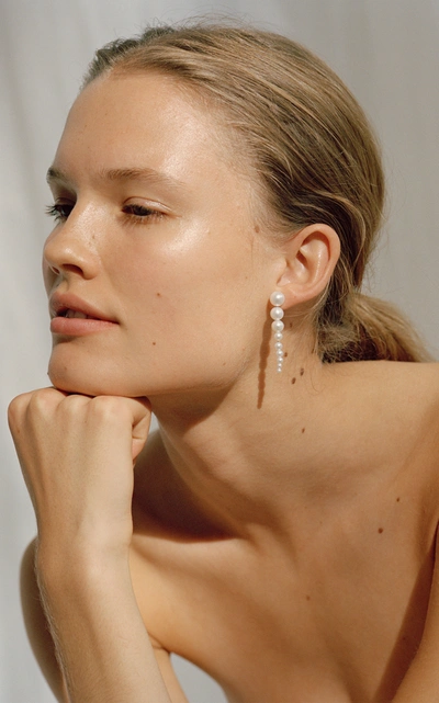 Sophie Bille Brahe Sienna 14ct Yellow-gold And Freshwater Pearl Drop Earrings In White