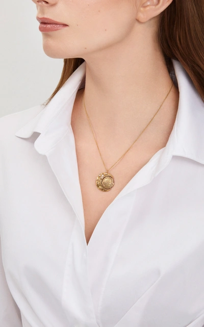 Shop Evren Kayar Women's Celestial Sun And Moon 18k Yellow Gold Diamond Necklace