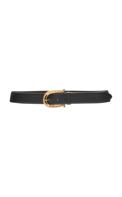 Shop Miu Miu Women's Leather Belt In Black