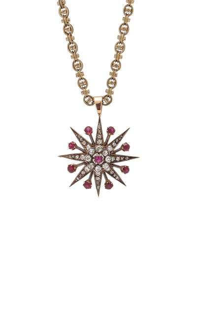 Shop Toni + Chloe Goutal Women's Evelyn One-of-a-kind Antique Gold Diamond And Ruby Necklace In Silver