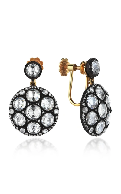 Shop Gilan Palace Heritage 18k Yellow Gold Diamond Earrings In Black