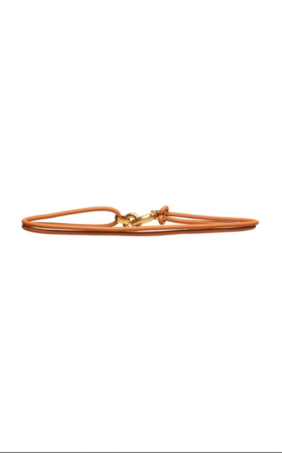 Shop Bottega Veneta Women's Leather Rope Belt In Orange,black