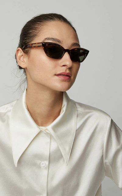 Shop Oliver Peoples Women's Bianka Cat-eye Tortoiseshell Sunglasses In Brown