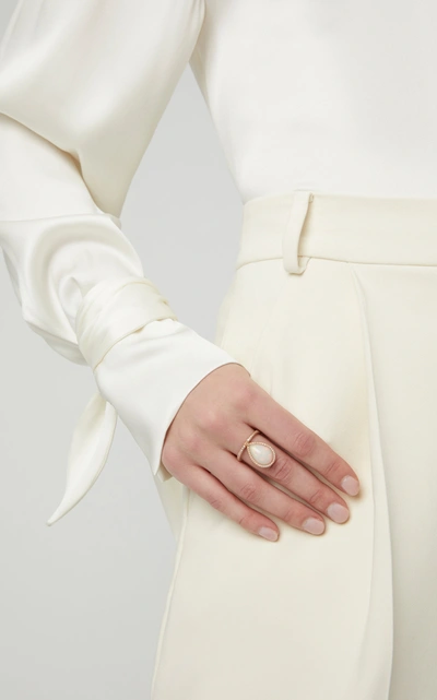 Nina Runsdorf 18k Rose Gold Opal And Diamond Flip Ring In White