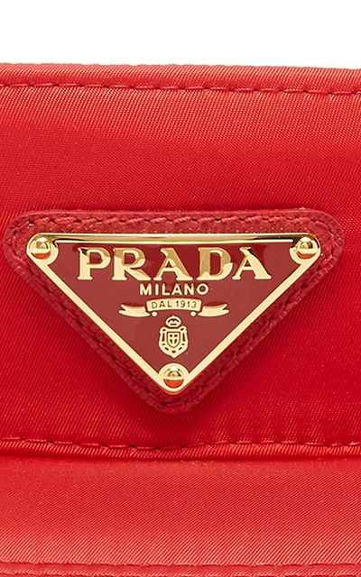 Shop Prada Logo-appliquã©d Pvc And Shell Visor In Red