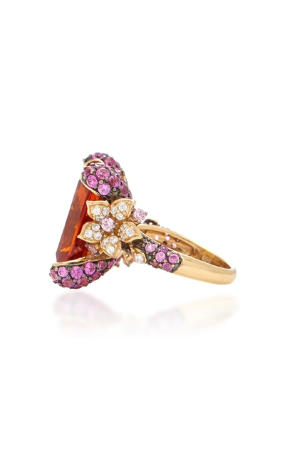 Shop Anabela Chan Women's Cinderella 18k Yellow Gold Multi-stone Ring In Orange