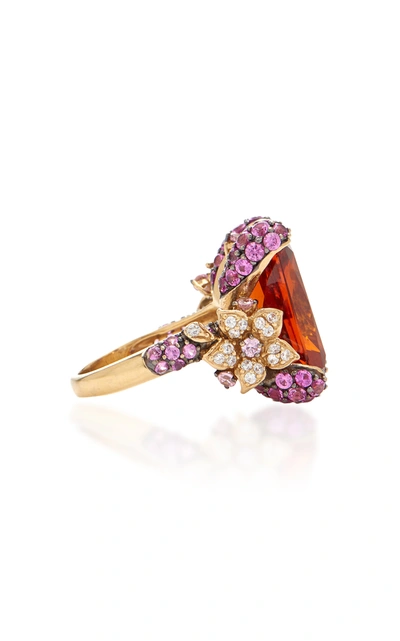 Shop Anabela Chan Women's Cinderella 18k Yellow Gold Multi-stone Ring In Orange