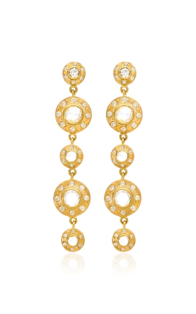 Shop Sethi Couture Dunes 18k Yellow-gold And Diamond Drop Earrings