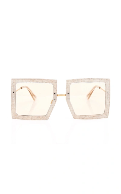 Shop Jacquemus Women's Les Carrees Oversized Square-frame Acetate Sunglasses In Neutral