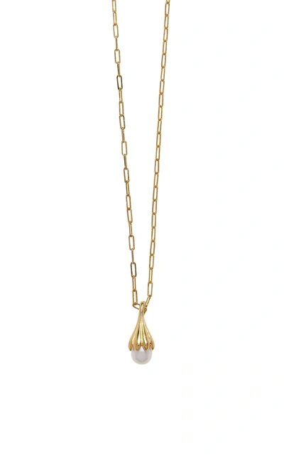 Shop Pamela Love Anemone Pearl 14k Gold-plated Pendant