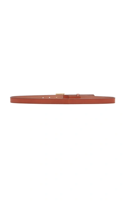 Shop Givenchy Double-g Leather Belt In Brown