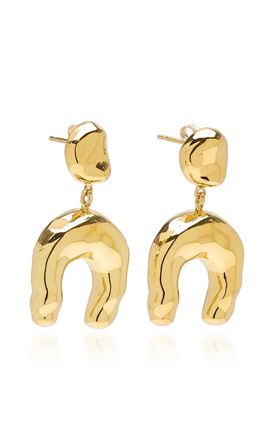 Shop Agmes Women's Wishbone Gold Vermeil Drop Earrings