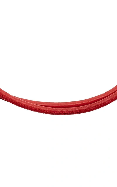 Shop Carolina Herrera Tubular Leather Belt In Red