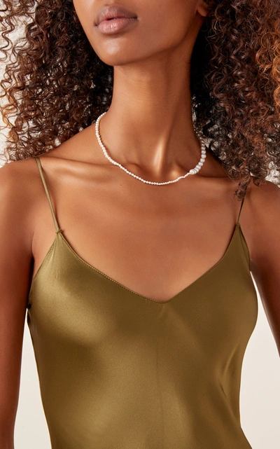 Shop Sophie Bille Brahe Petite Peggy Necklace In White