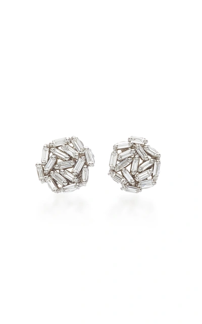 Shop Suzanne Kalan Women's 18k White Gold Diamond Baguette Earrings