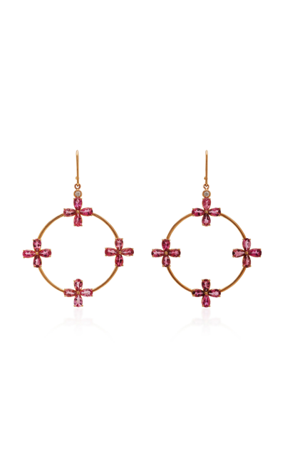 Shop Misahara Plima Lilly 18k Rose Gold And Tourmaline Earrings In Pink