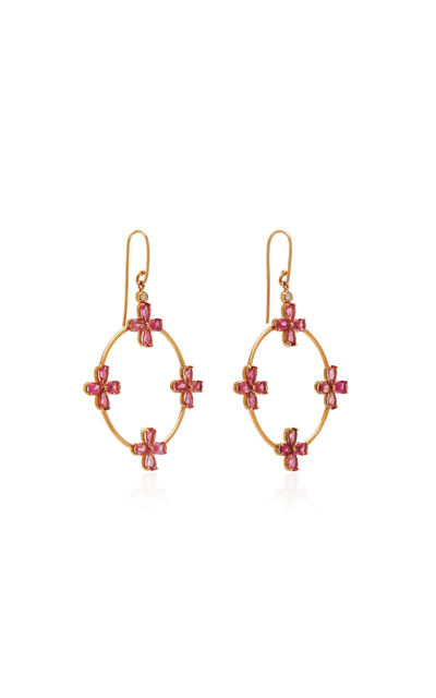 Shop Misahara Plima Lilly 18k Rose Gold And Tourmaline Earrings In Pink