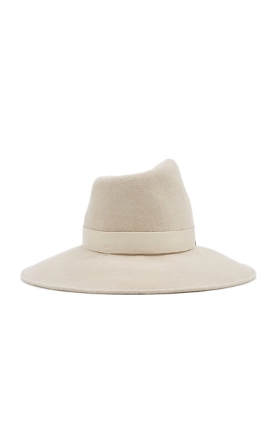 Shop Gigi Burris Women's Drake Asymmetric Velour Felt Hat In Grey