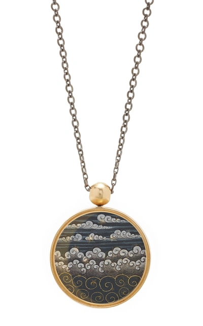 Shop Ouroboros Reversible 18k Gold Hand-painted Necklace