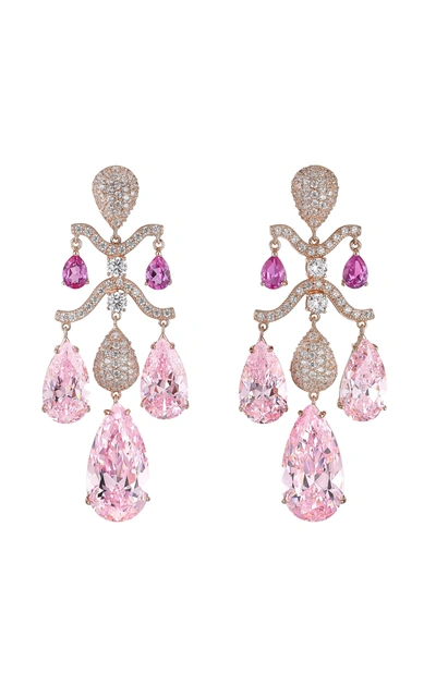 Shop Anabela Chan 18k Rose Gold Pink Sapphire Chandelier Earrings