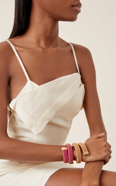 Carolina Bucci Magenta Caro Gold-plated Bracelet In Pink