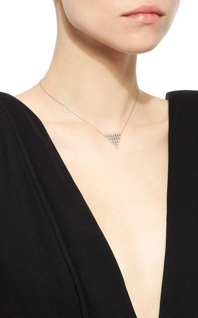 Shop As29 Baguette 5 Row Triangle Necklace In Silver